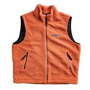 Vintage 90’s STRUCTURE Men's Fleece Zippered Vest Size XL Orange Y2k